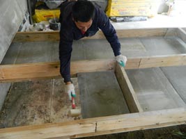 Монтаж плит цсп в конструкции утепления полов бани над холодным подпольем