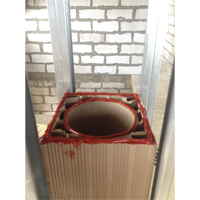 керамичекий дымоход Effe2 Ultra для газового атмосферного котла в доме из пеноблоков, нанесение клея на стык керамического блока