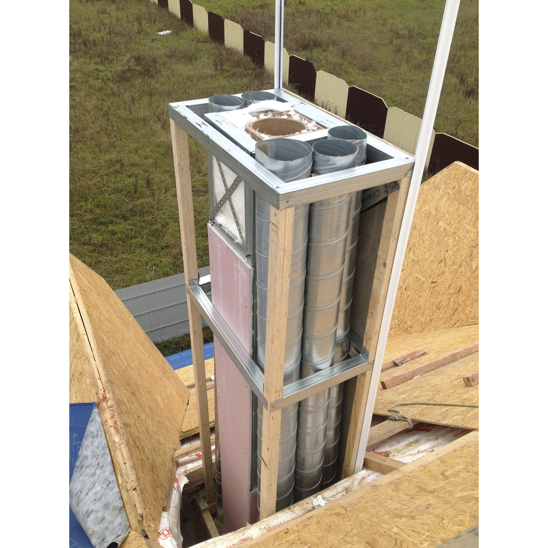 керамические дымоходы effe2 ultra для газового атмосферного котла, монтаж в нише, дымоход Effe2 и вентиляционные шахты