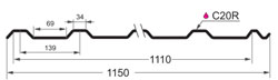 Кровельный профнастил С20R производства Grand Line