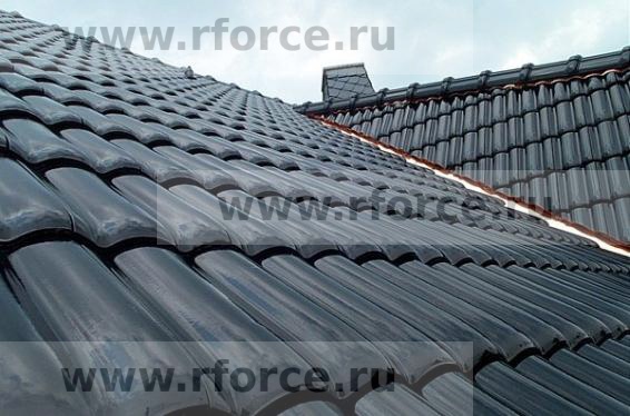 Керамическая черепица Erlus FORMA "высокий" ангоб kobaltblau