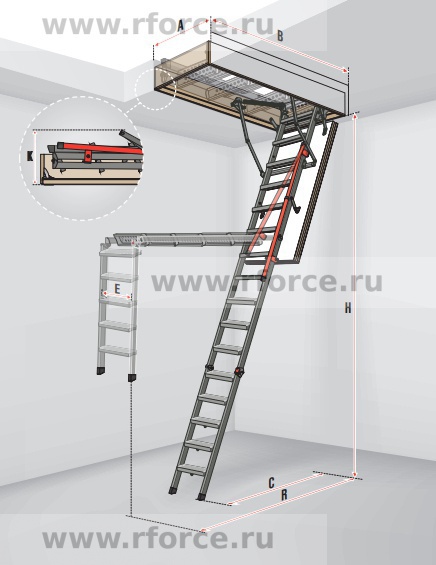 Лестница чердачная FAKRO LMP 60x144х366