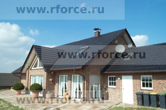 Керамическая черепица Erlus FORMA "высокий" ангоб diamantshcwarz