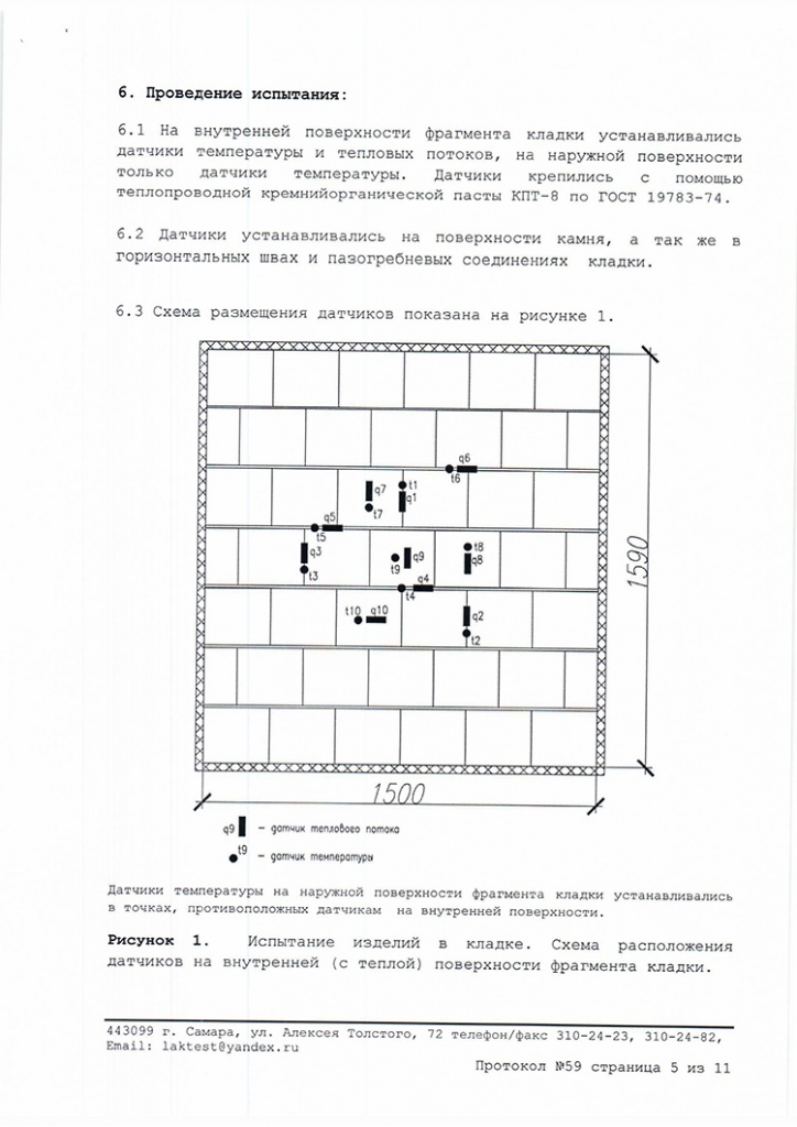протокол испытаний на теплопроводность кладки из керамических блоков Кайман30 лист 5 протокол испытаний на теплопроводность кладки из керамических блоков Кайман30 лист 5